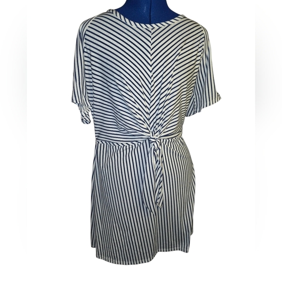 Love At First Sight Dresses & Skirts - Black and White Striped Sinched At The Waist Dress